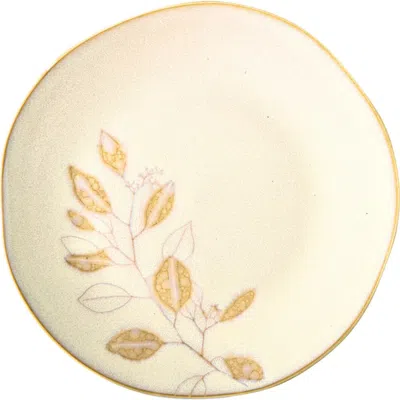 Tag Eucalyptus Ivory Ceramic Appetizer Plates Dishwasher Safe In Neutral