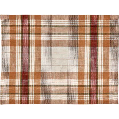 Tag Eva Plaid Cotton Placemat Set For Fall Harvest Multicolor In Brown