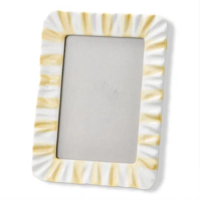 Tag Everyday Stripe Ruffle Photo Frame Yellow 4x6 6.42x0.56x8.4 In Multi