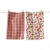 Tag Falling Leaves And Mushrooms Kitchen Towels Set In Multi
