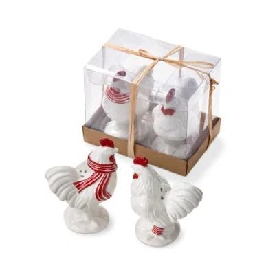 Tag Farmhouse Christmas Chicken Shaped Salt And Pepper Shakers In White