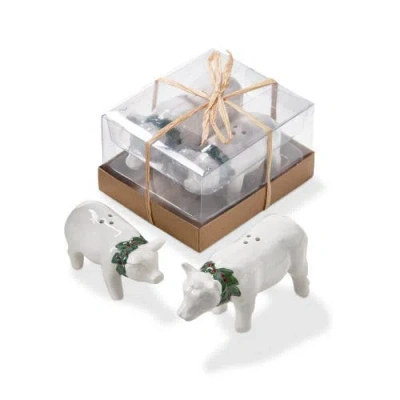 Tag Farmhouse Christmas Cow Pig Salt Pepper Shaker Set Of 2 In Multi