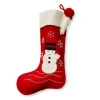 Tag Farmhouse Snowman Holiday Stocking Red Felt Christmas Decor In Red