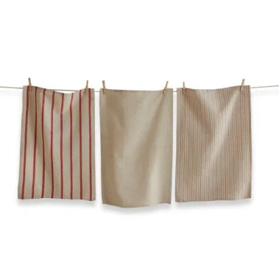 Tag Farmhouse Stripe Dishtowel Set Of 3 In Multi