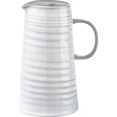 Tag Farmhouse Tall Stoneware Pitcher In White