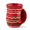 Tag Festive Stripe Handwarmer Mug Red Multi Ceramic Dishwasher Safe In Red