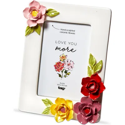 Tag Fiora Photo Frame 4x6 Multi Earthenware Spring In White