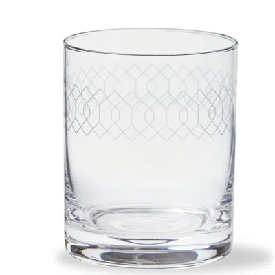 Tag Fitz Etched Double Old Fashioned Glass Clear Glass 13 oz 3.25x3.25x4 In Transparent