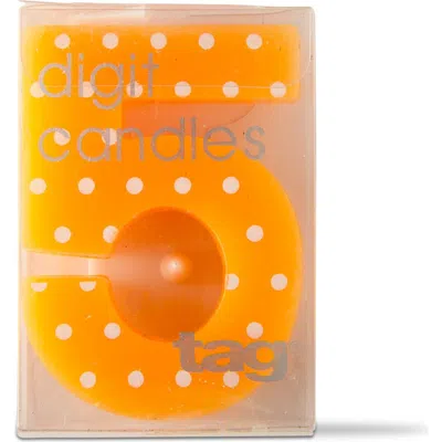 Tag Five Digit Party Candle Dots Orange Multi Birthday Candles