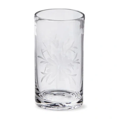 Tag Fleur Etched Glass Tumbler Clear Drinkware For Summer In Transparent