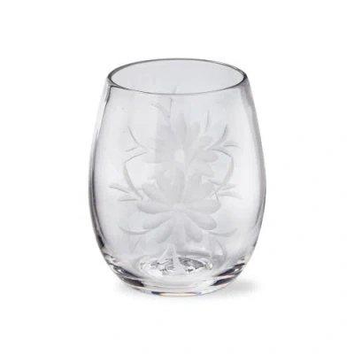 Tag Fleur Etched Stemless Wine Glasses For Events And Parties In White