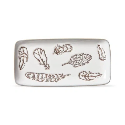 Tag Floating On The Wind Multicolor Ceramic Serving Platter In White