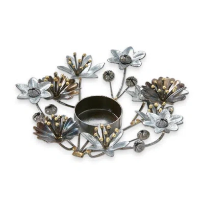Tag Flora Metal Flower Tealight Candle Holder Tabletop Decor In Multi