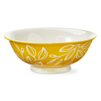 Tag Flora Yellow Stoneware Ramen Bowl 28 oz 7.8x7.8x3