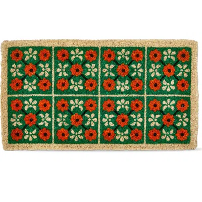 Tag Floral Tiles Coir Mat Multi Coir Everyday In Green