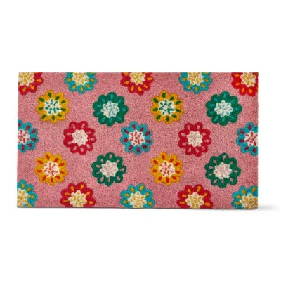 Tag Flower Burst Non-slip Coir Doormat Multi 30 X 17 X 1 In Pink