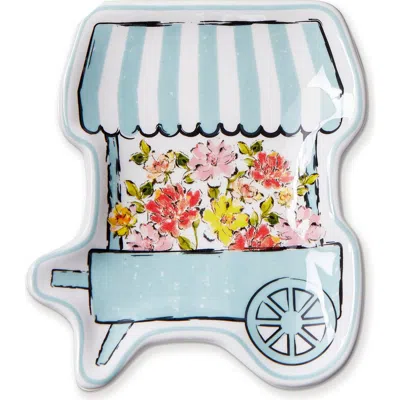 Tag Flower Cart Trinket Dish Multi Earthenware Spring