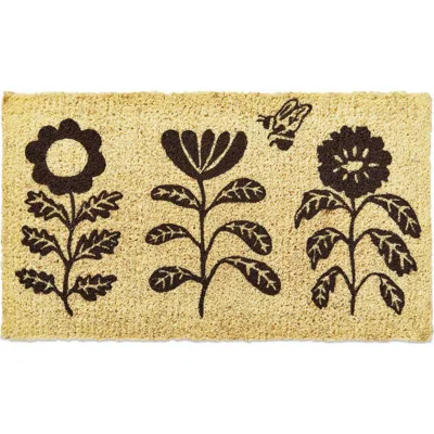 Tag Flower Coir Door Mat Shake Clean New Rugs May Shed Initially In Neutral