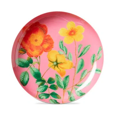 Tag Flower Metal Trinket Dish Pink Iron Everyday In Multi