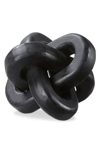 Tag Forever Knot Wood Sculpture In Black