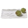 Tag Formoso White Stoneware Rectangular Serving Tray Dishwasher Safe In White