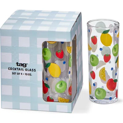 Tag Fresh Pick Drinking Glasses Set Of 4 Dishwasher Safe In Blue