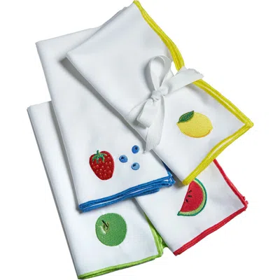 Tag Fresh Pick Embroidered Napkin S/4 Multi Cotton Summer