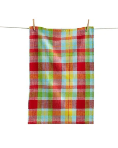 Tag Fresh Pick Plaid Dishtowel Multi Cotton Summer