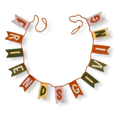 Tag Friendsgiving Wool Felt Garland Orange Thanksgiving
