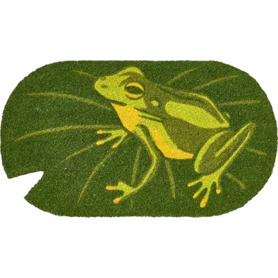Tag Frog On Lily Pad Shpd Non-slip Coir Mat Multi Coir Summer In Green