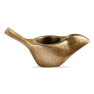 Tag Garden Bird Tealight Antique Brass Aluminum Spring In Brown