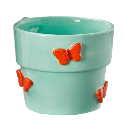 Tag Garden Butterfly Planter Blue Decorative Pot For Indoor Outdoor