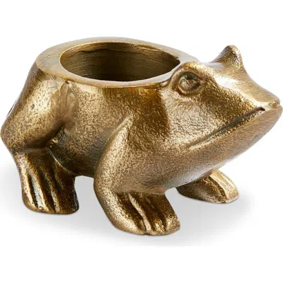 Tag Garden Frog Tealight Antique Brass Aluminum Spring In Gold
