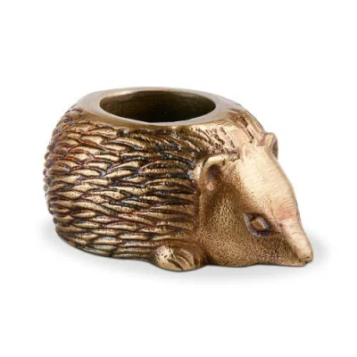 Tag Garden Hedgehog Tealight Antique Brass Aluminum Spring In Brown