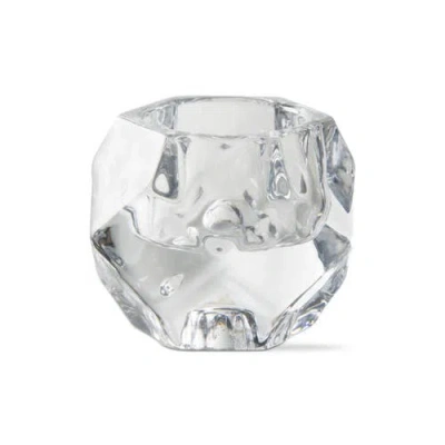 Tag Geo Clear Glass Reversible Tealight Taper Candle Holder In Transparent