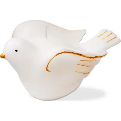 Tag Gilded Dove Sculpted Candle White Christmas Novelty Wax