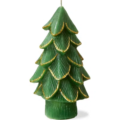 Tag Gilded Pine Tree Green Candle Sculpted Novelty Christmas