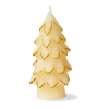 Tag Gilded Pine Tree Ivory Candle Sculpted Christmas Decor In Gold