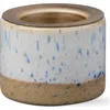 Tag Glazed Tealight Taper Holder Ceramic Candle Holder Cream In Brown