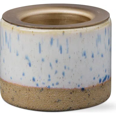 Tag Glazed Tealight Taper Holder Ceramic Candle Holder Cream In Brown