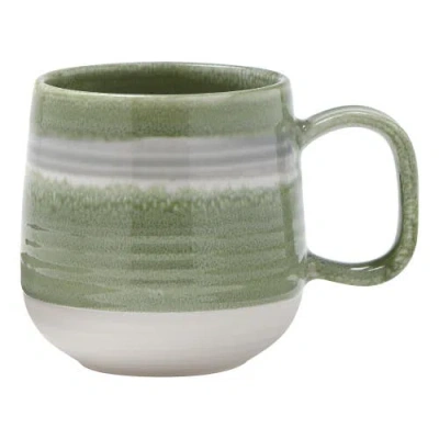 Tag Glen Ribbed Reactive Glaze Mug Green Multi Dishwasher Safe