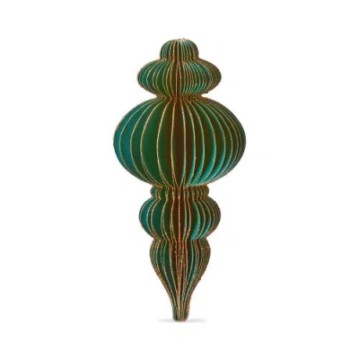Tag Glimmer Paper Finial Decor Tall Green Tree Ornaments
