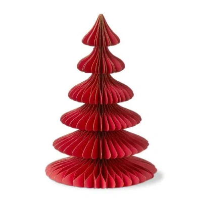 Tag Glimmer Paper Tree Decor Small Red Holiday Sculpture