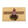 Tag Gnoooooome Sentiment Gnomie Themed Coir Door Mat Beige In Yellow