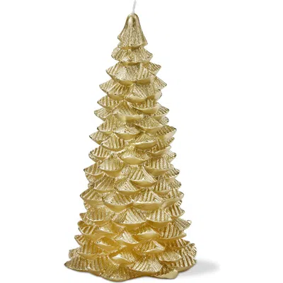 Tag Gold Fir Tree Sculpted Candle Holiday Decor Christmas