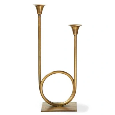 Tag Gold Iron Dual Trumpet Candle Holders For Taper Candles