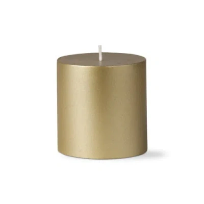 Tag Gold Metallic Pillar Candle Unscented Long Burning Home Decor