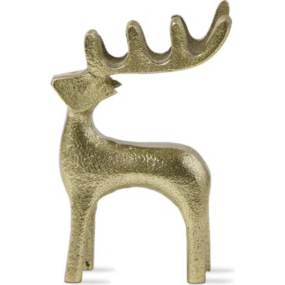Tag Gold Reindeer Silhouette Holiday Decor Christmas Figurine