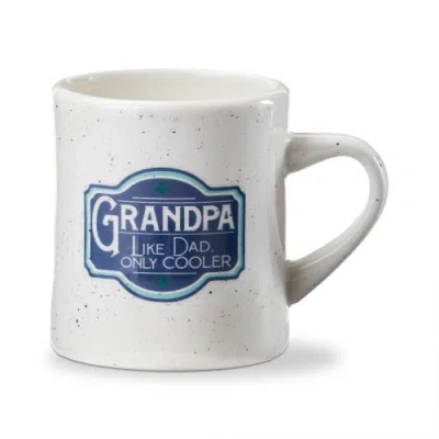Tag Grandpa Like Dad Only Cooler Blue Multi Earthenware Mug 12 oz In White