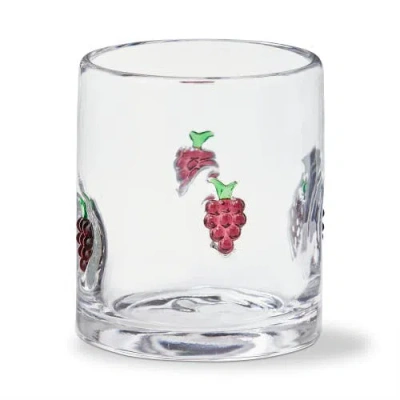 Tag Grape Double Old Fashioned Glass 13 oz Purple Multi Glass 3.5x3.5x3.75 In Transparent